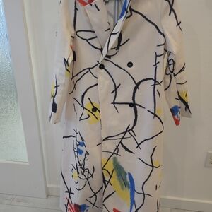 Abstract Patterned Long Coat